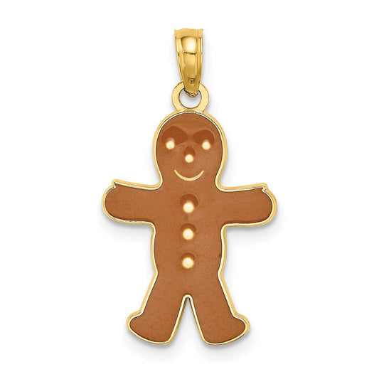 14K 3-D Enameled Gingerbread Charm