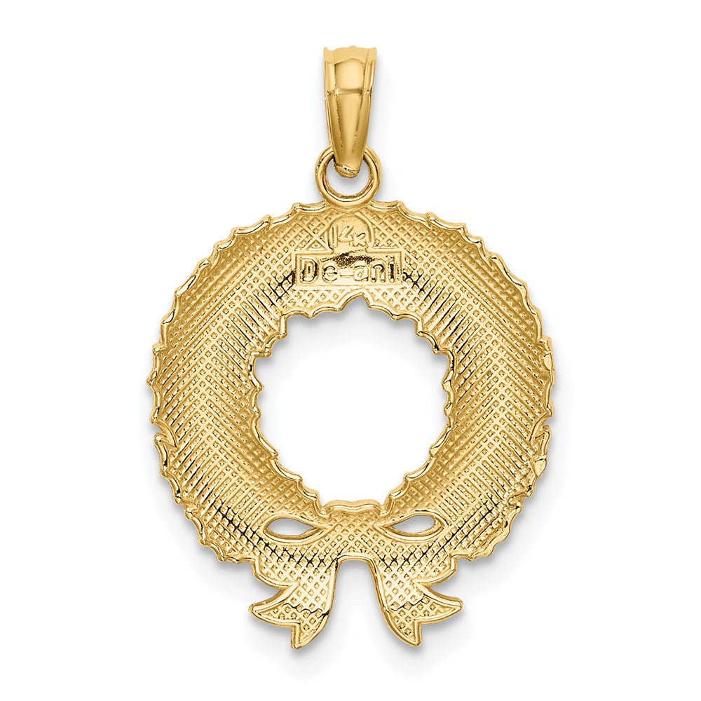 14K Enamel CHRISTMAS WREATH Charm