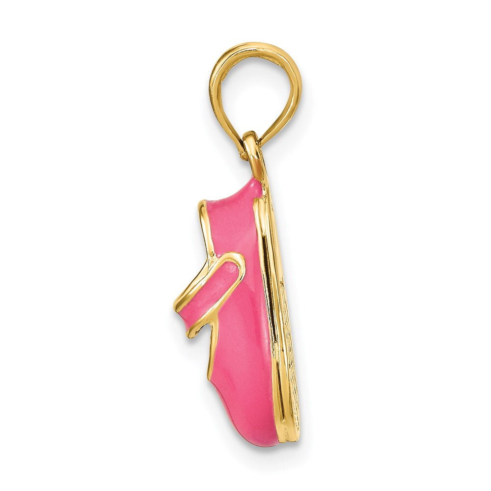 14K w/ Pink Enamel 3-D Shoe Charm