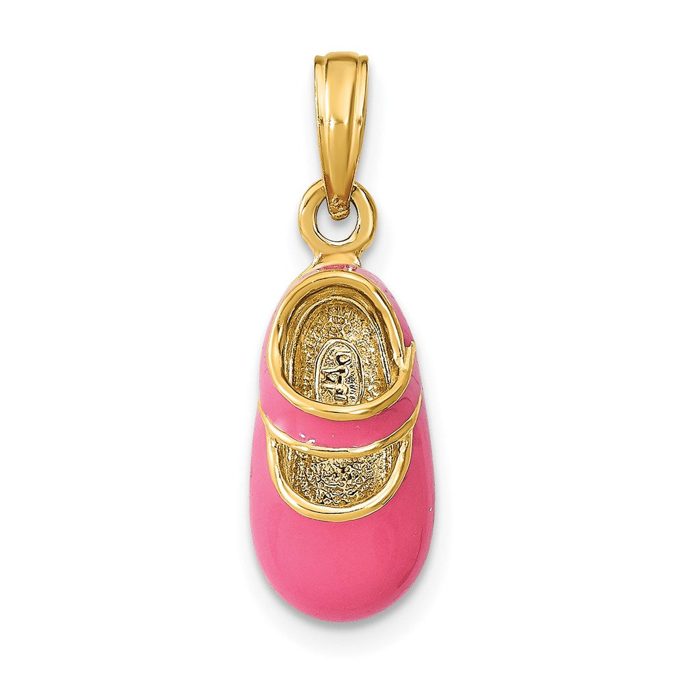 14K w/ Pink Enamel 3-D Shoe Charm