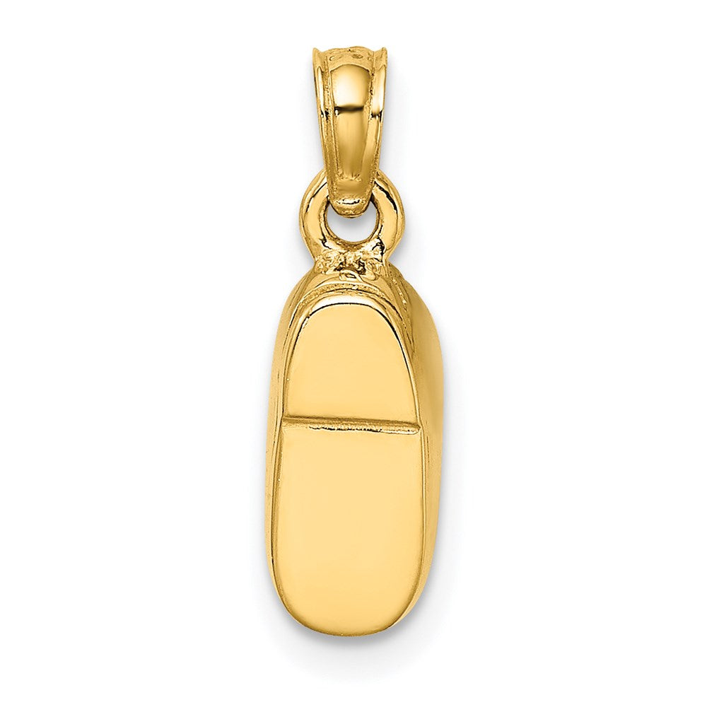 14K w/ White Rhodium 3-D Light Blue Enamel Shoe Charm