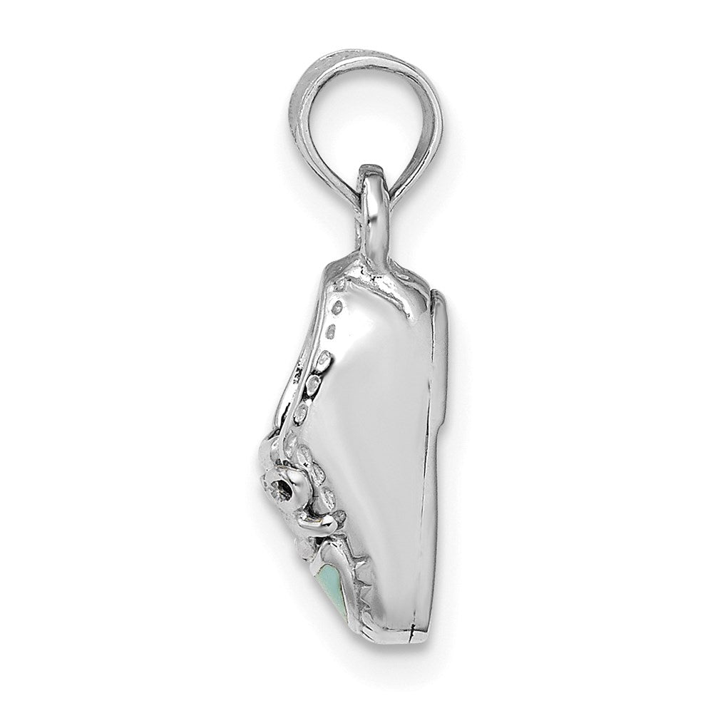 14K White Gold 3-D Light Blue Enamel Shoe Charm