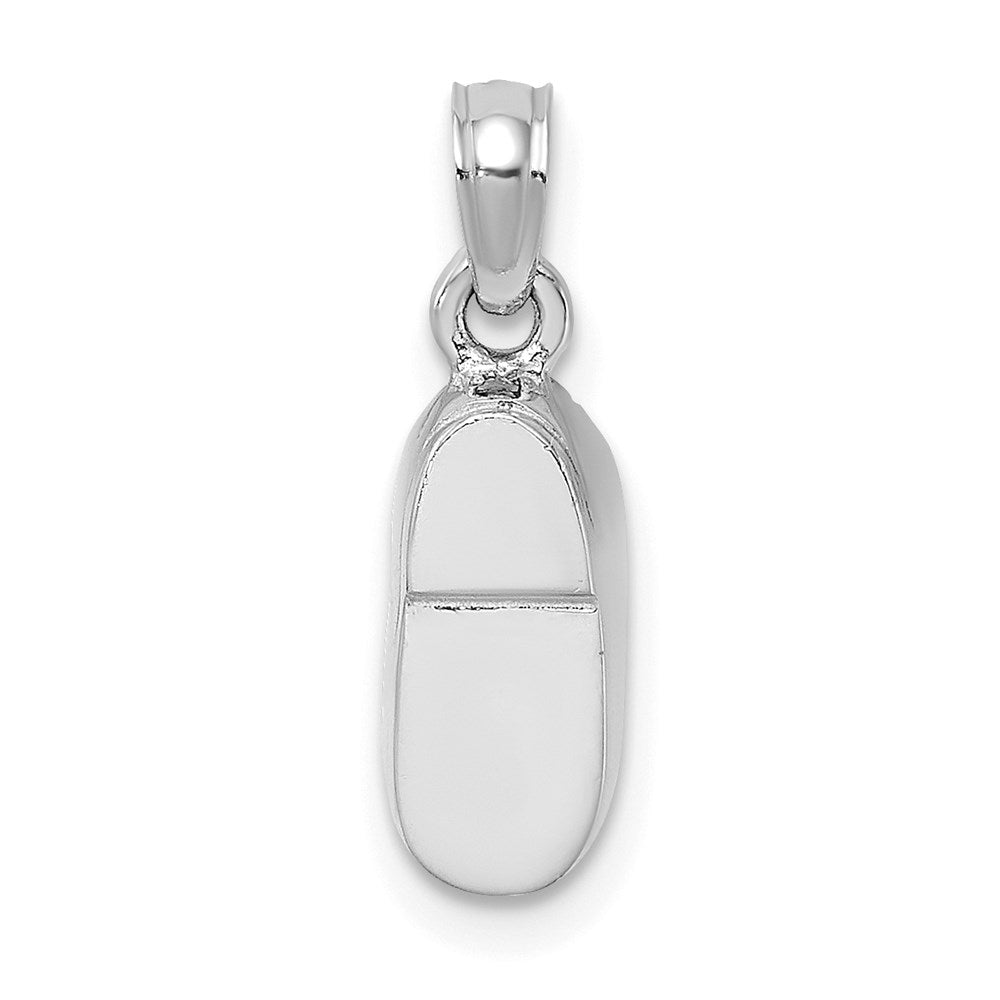14K White Gold 3-D Pink Enamel Shoe Charm