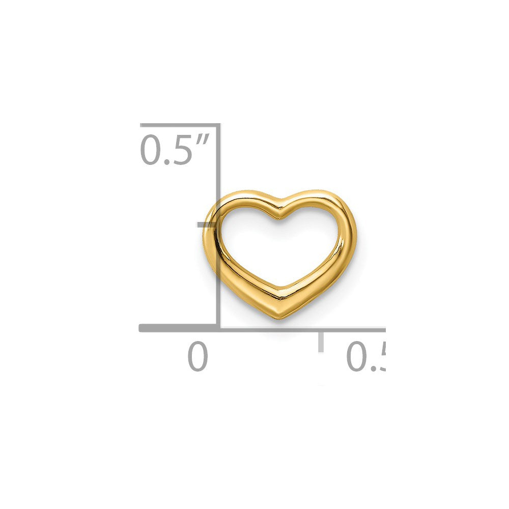14K Polished Mini Floating Heart Slide