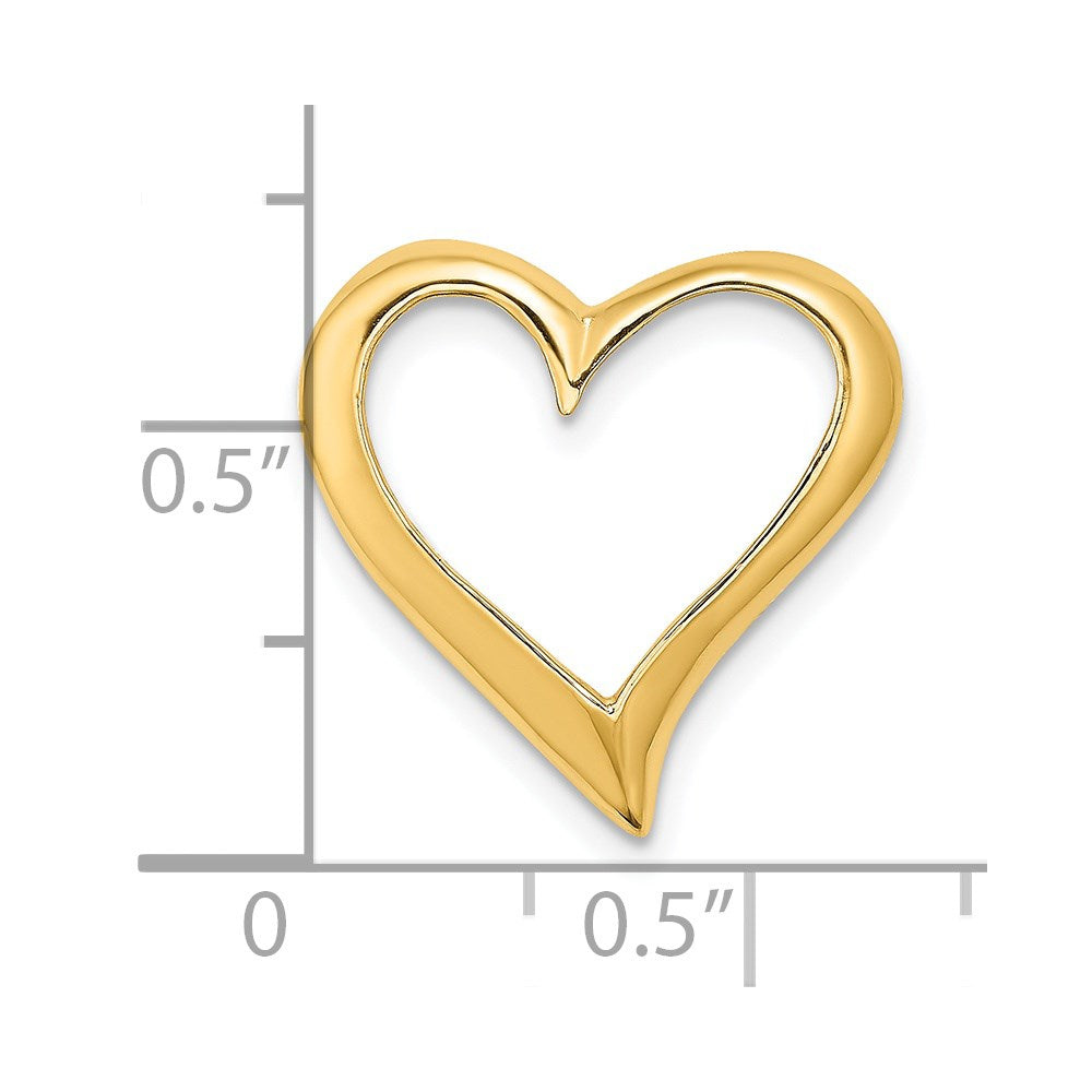 14K Large Floating Heart Slide