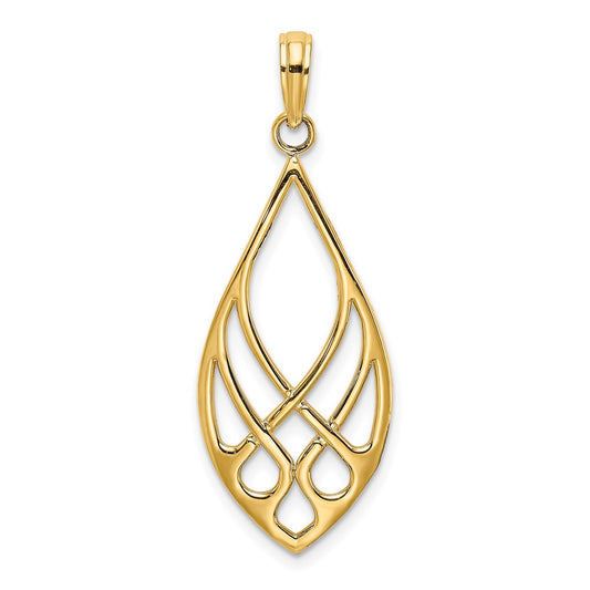 14K Celtic Knot Teardrop Charm