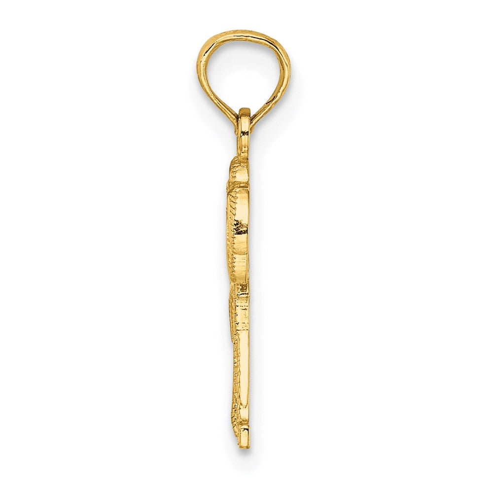 14K Textured Double Palm Tree Charm
