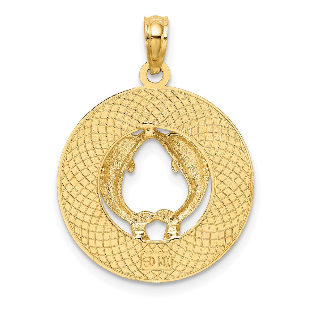 14K FLORIDA w/Dolphins Circle Charm