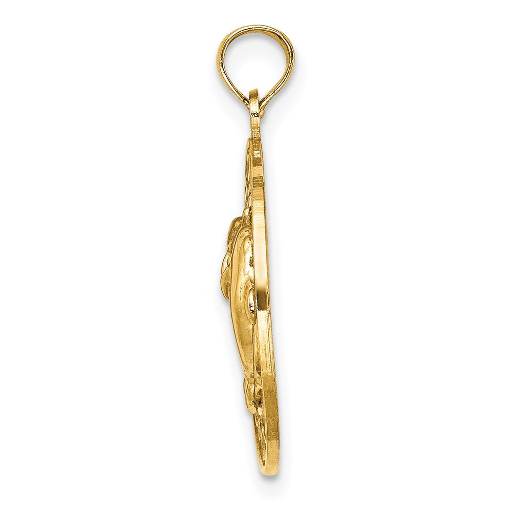 14K OCEAN CITY w/ Dolphins Charm