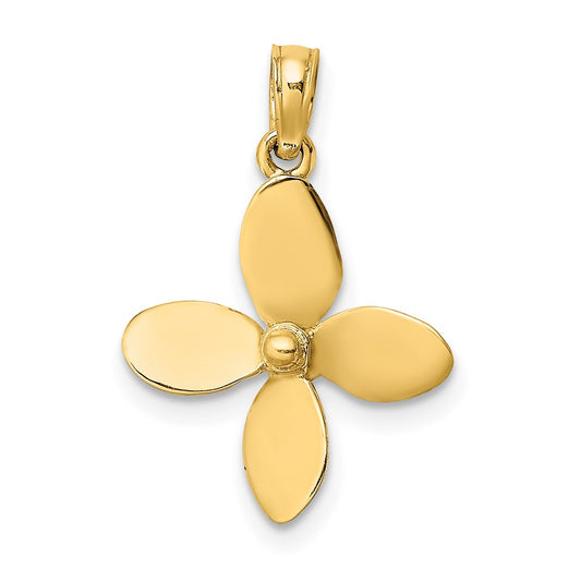 14K 3-D w/ 4 Blades Propeller Charm