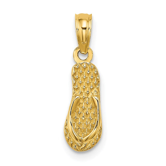14K 3D REHOBOTH Single Flip-flop Charm