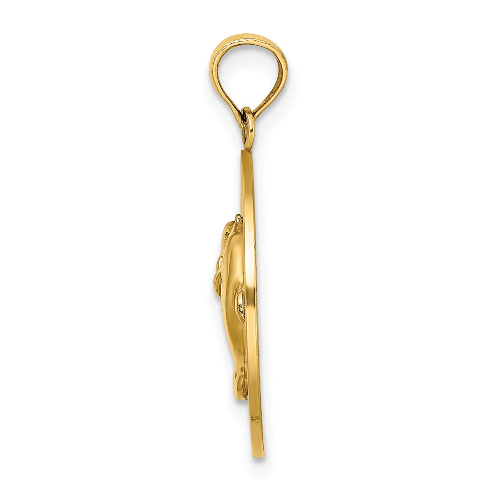 14K MIAMI BEACH w/Dolphins Circle Charm