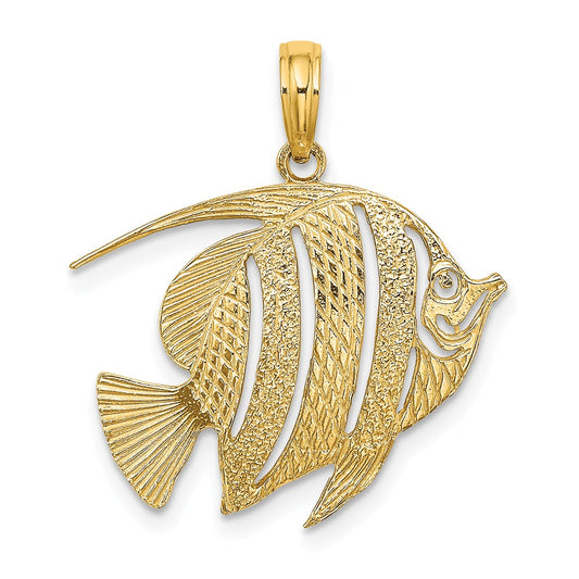14K Polished Cut-Out Fish Charm