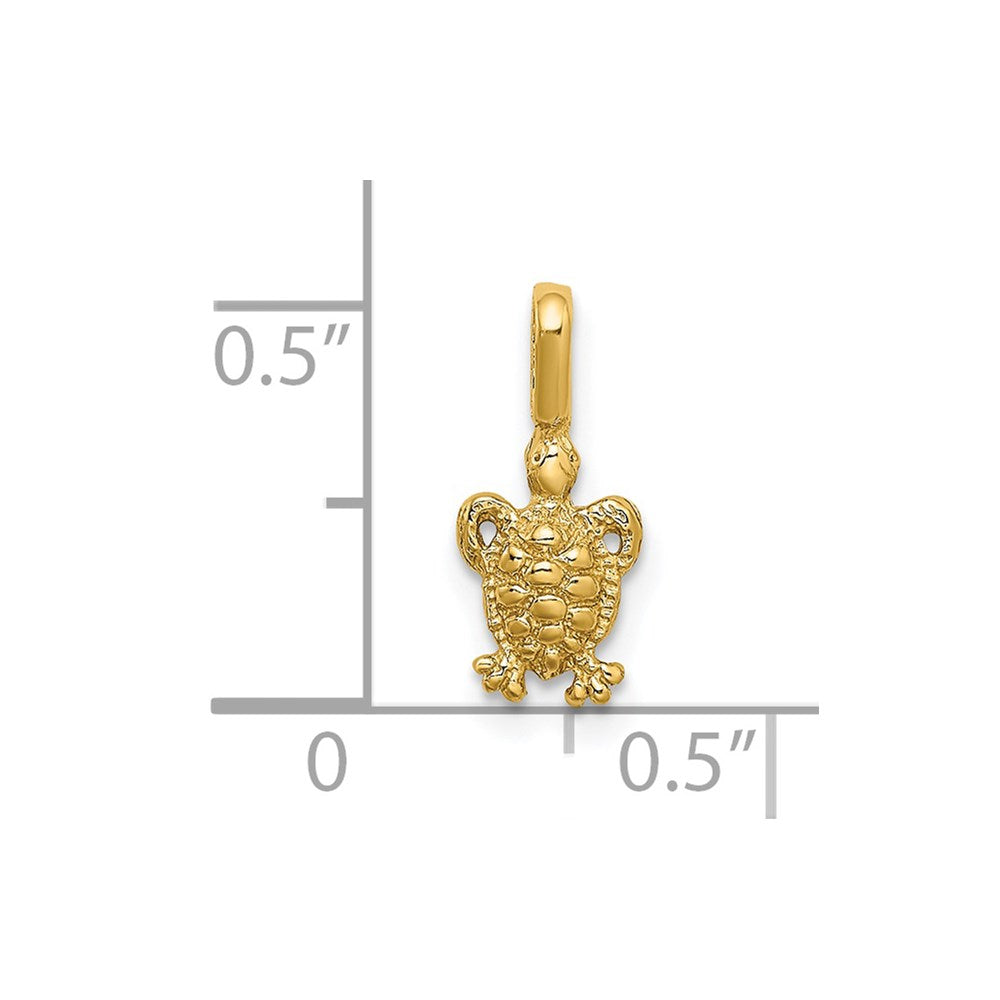 14K Mini Sea Turtle with Fixed Bail Charm