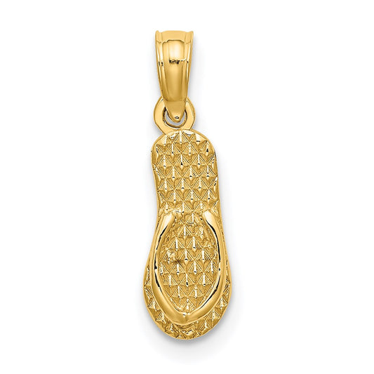 14K 3D LBI (Long Beach Island) Single Flip-flop Charm
