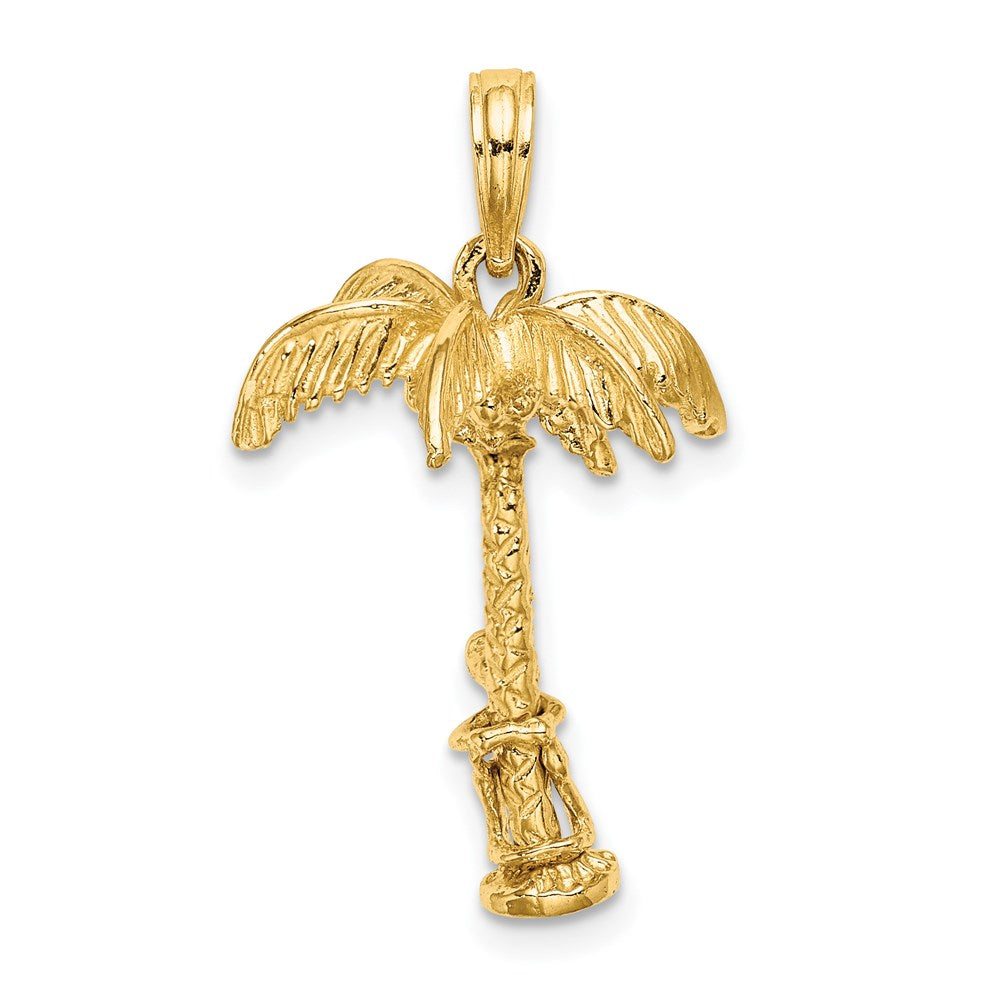 14K 3-D Palm Tree W/Moveable Charm