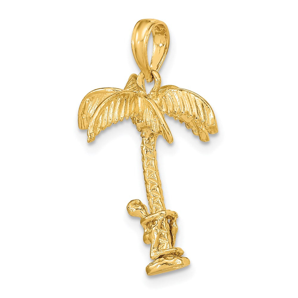 14K 3-D Palm Tree W/Moveable Charm