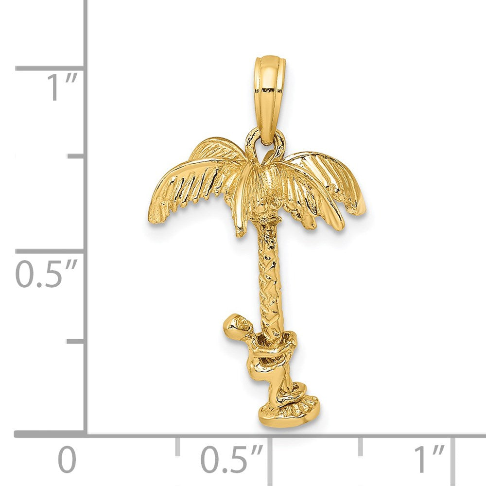 14K 3-D Palm Tree W/Moveable Charm