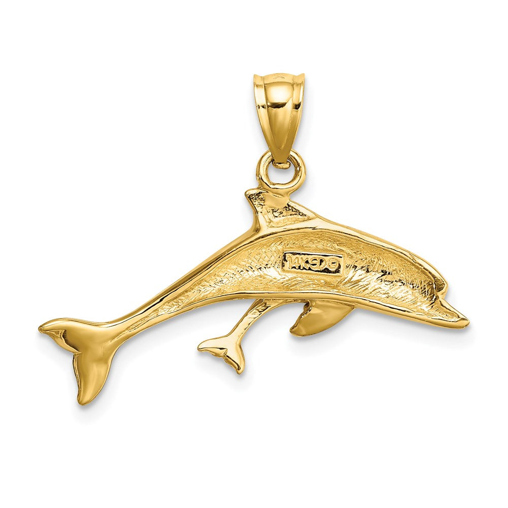 14K Polished Dolphin  and Charm