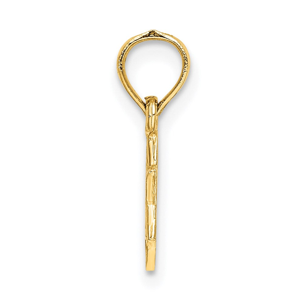 14K Mini Star Of David w/ Engraved Swirl Charm