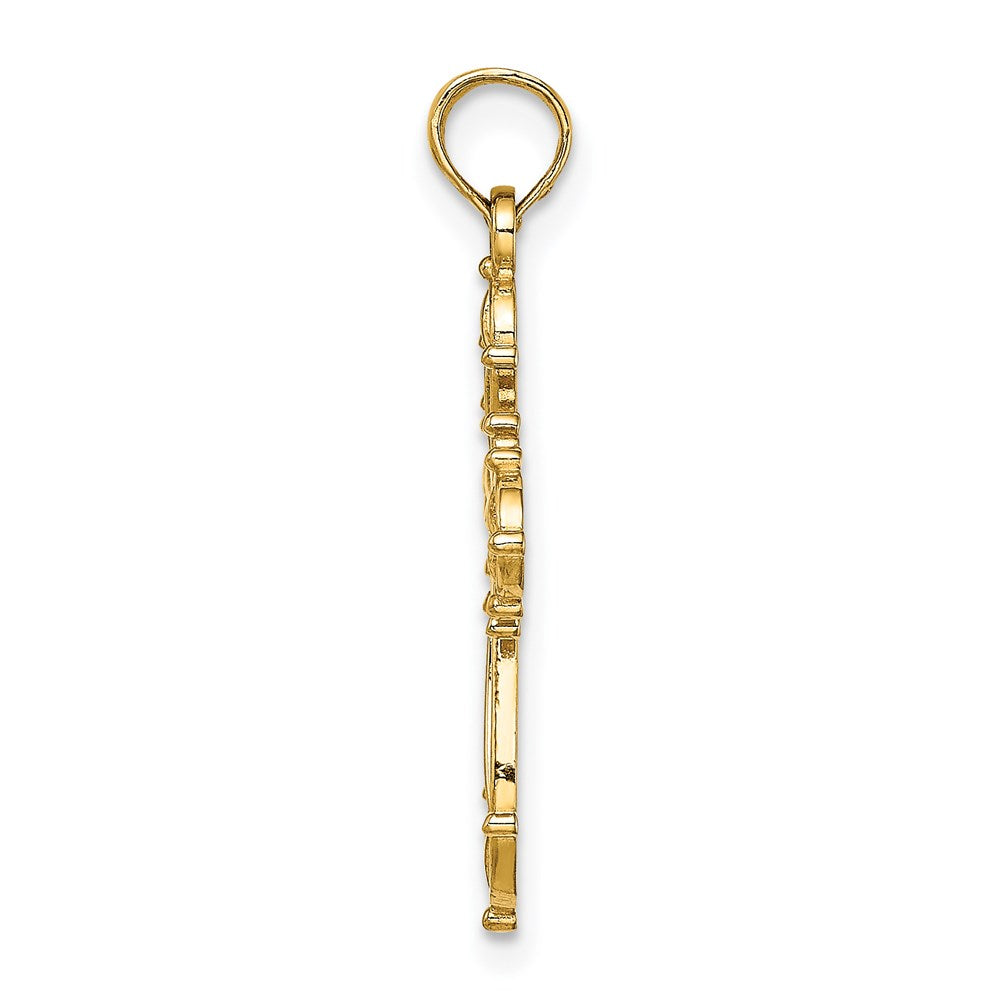 14K Cut-Out Fancy Cross Charm