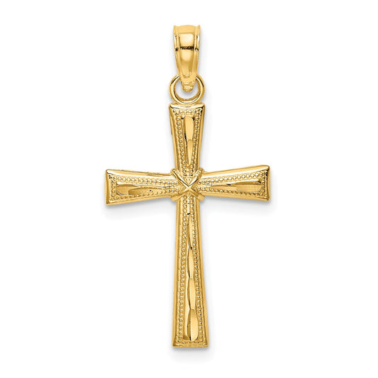 14K D/C and Textured Cross Charm