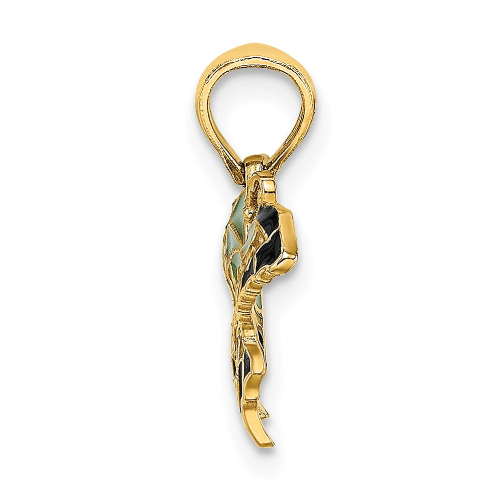 14K Small Enameled Wings Butterfly Charm