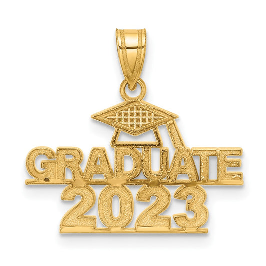 14K Polished GRADUATE 2023 Under Cap Charm