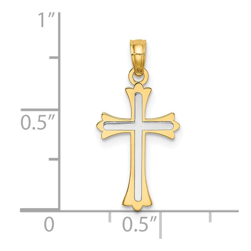 14k Two-tone Center Cross Charm