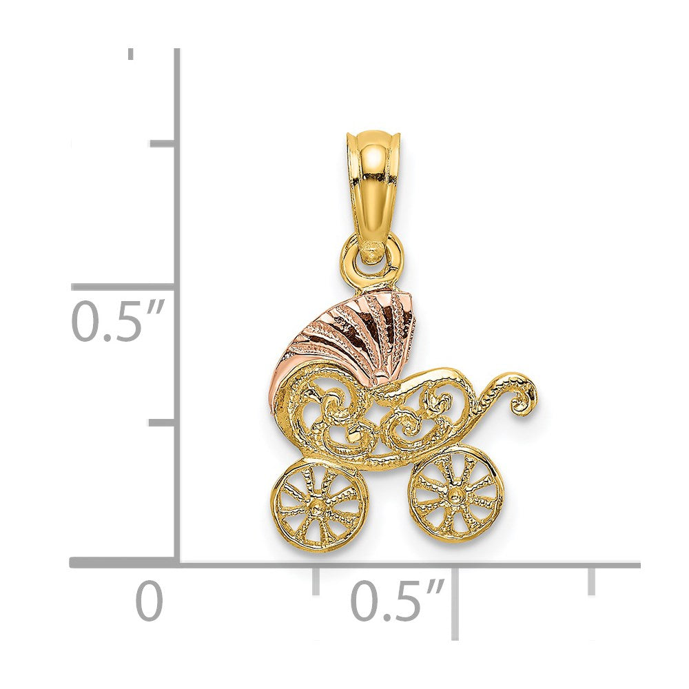 14k Two-Tone Carriage w/ Visor Charm
