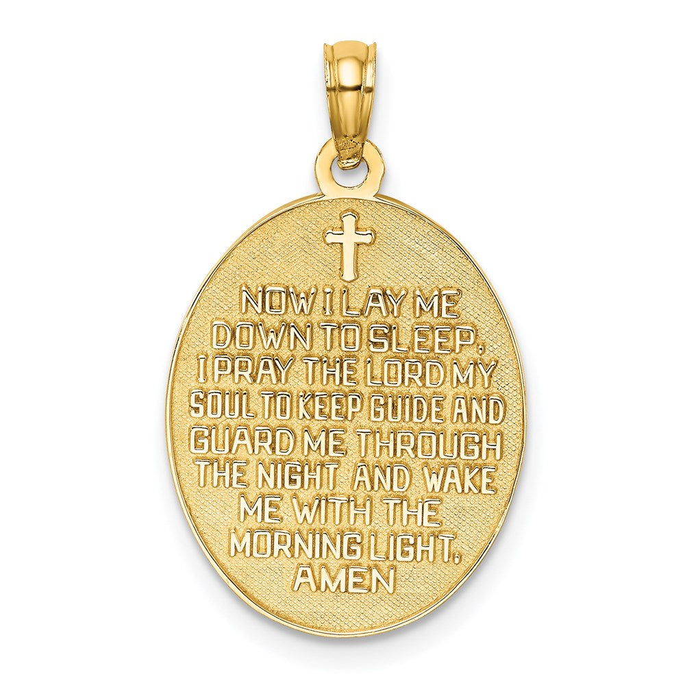 14k w/Rhodium Reversible PRAYER w/Boy Charm