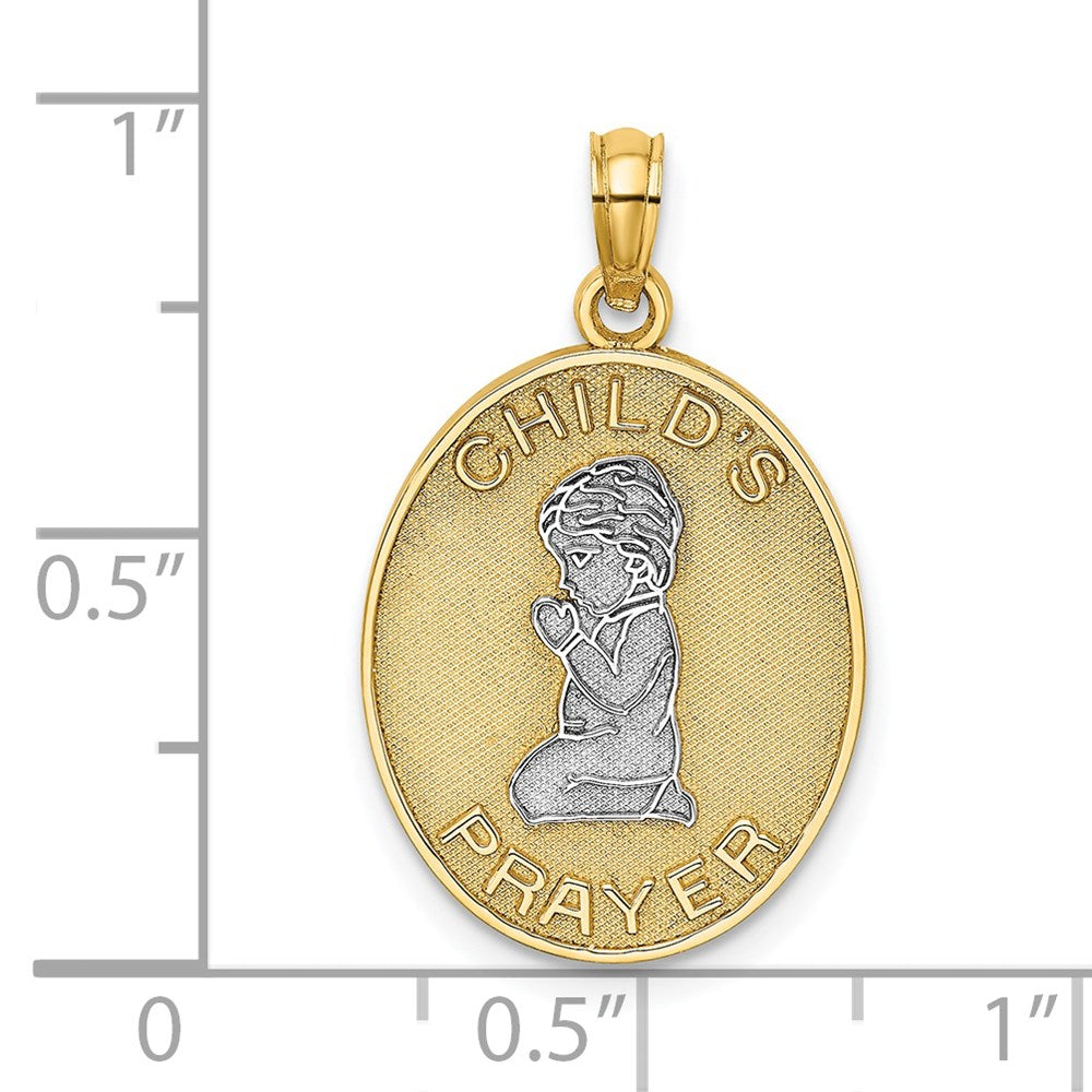 14k w/Rhodium Reversible PRAYER w/Boy Charm