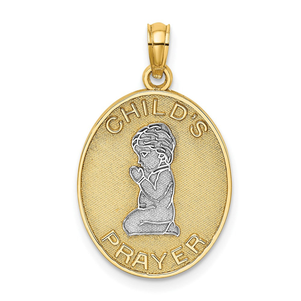 14k w/Rhodium Reversible PRAYER w/Boy Charm