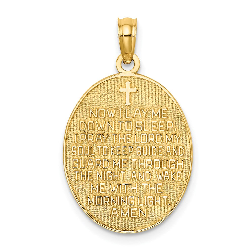 14k w/Rhodium Reversible PRAYER w/Girl Charm