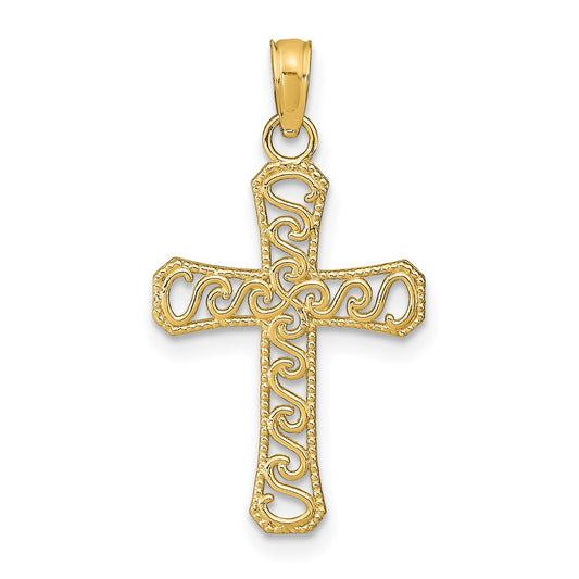 14k Fancy Cross Pendant