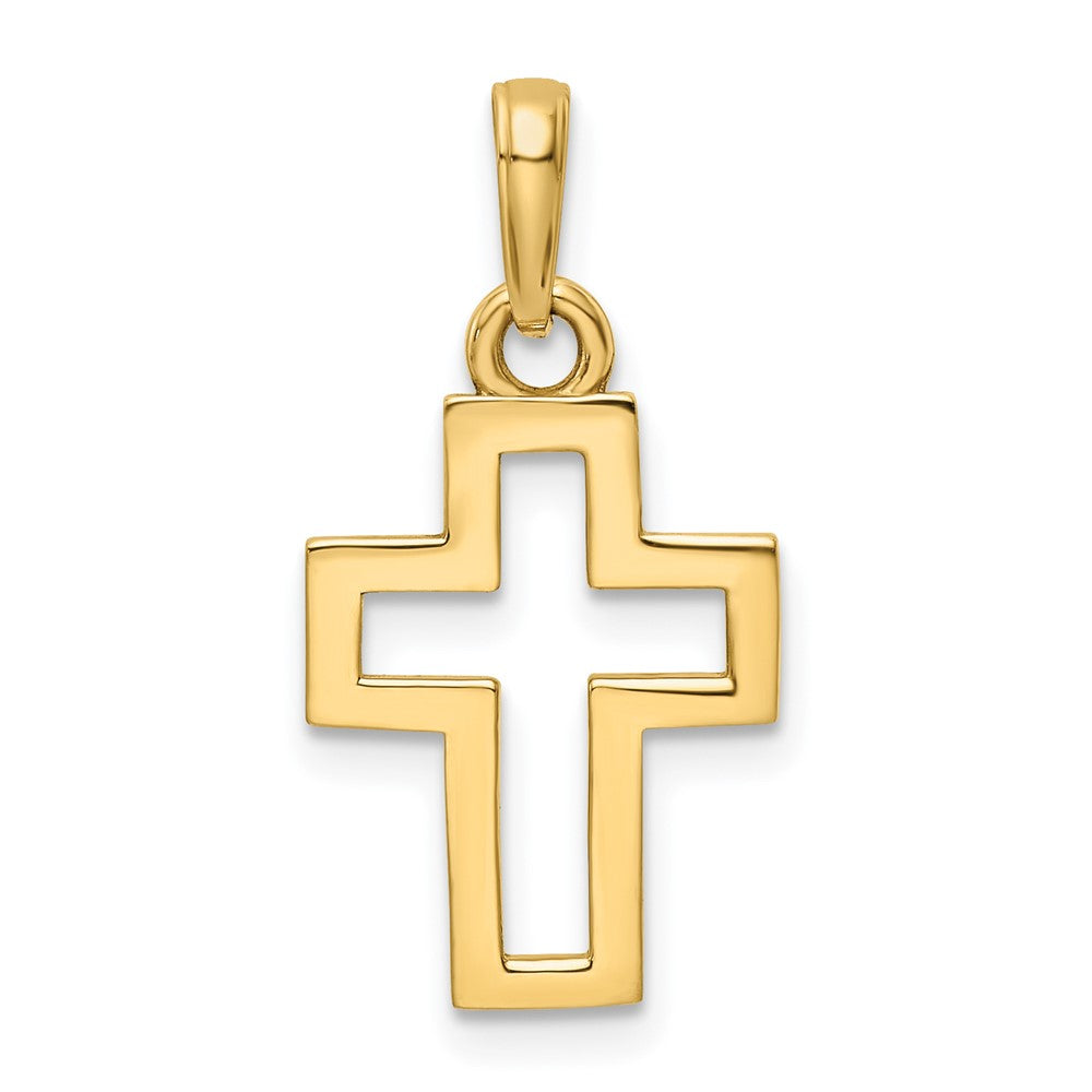 14K w/Rhodium D/C Cross Pendant