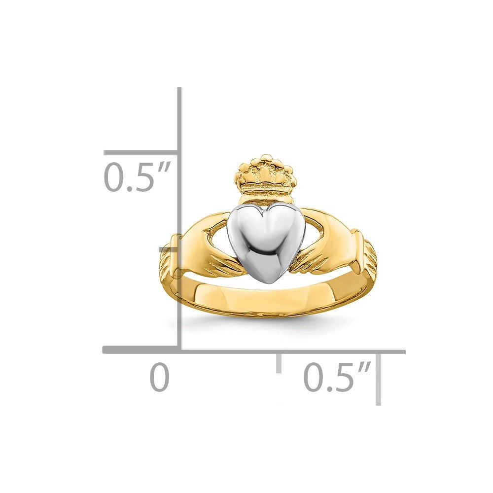 14k TT Yellow & White Gold Claddagh Ring (Development)