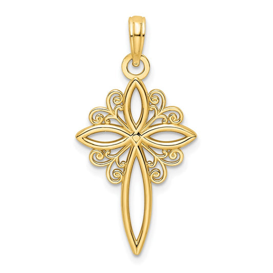 14K Polished Cross Pendant