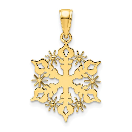 14K Polished Snowflake Pendant
