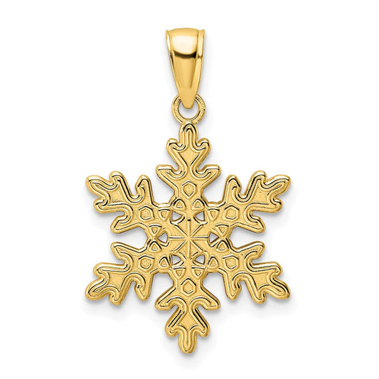 14K Polished Snowflake Pendant