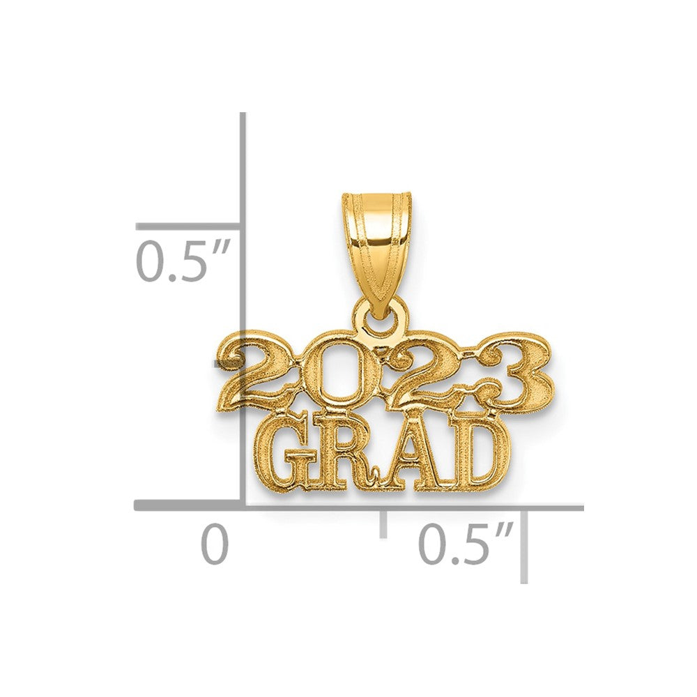 14k Polished 2023 GRAD Charm
