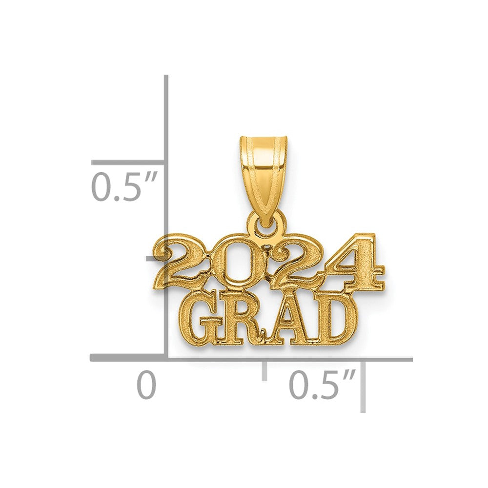 14k Polished 2024 GRAD Charm