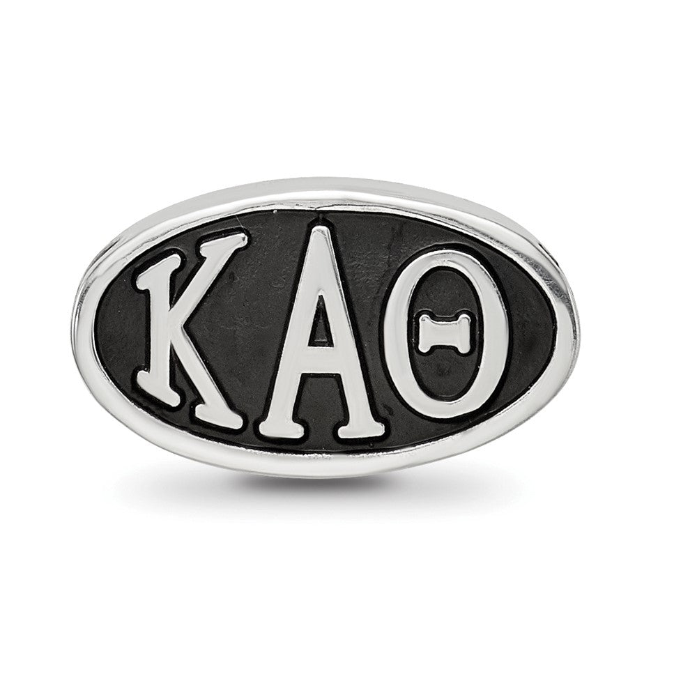 Sterling Silver Kappa Alpha Theta Sorority Greek Letters Enameled Oval Bead