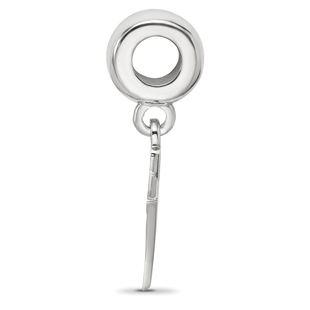 Sterling Silver Rhodium-plated Kappa Alpha Theta Kite Bead