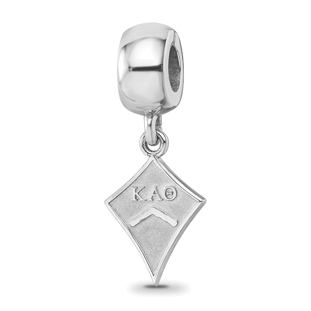 Sterling Silver Rhodium-plated Kappa Alpha Theta Kite Bead