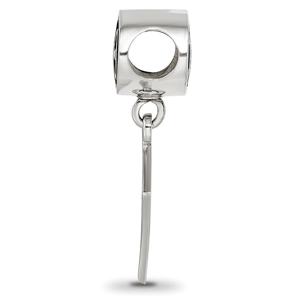 Sterling Silver Kappa Alpha Theta Sorority Greek Letters Enameled Oval with Kite Dangle Bead