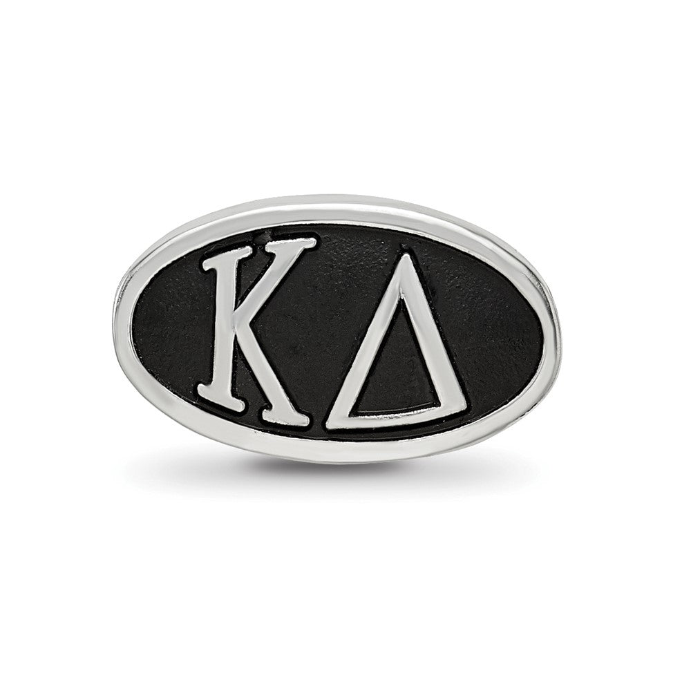 Sterling Silver Kappa Delta Sorority Greek Letters Enameled Oval Bead