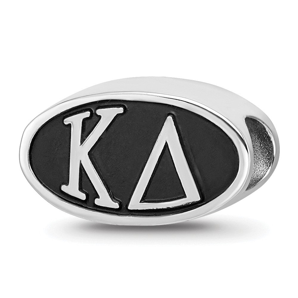 Sterling Silver Kappa Delta Sorority Greek Letters Enameled Oval Bead