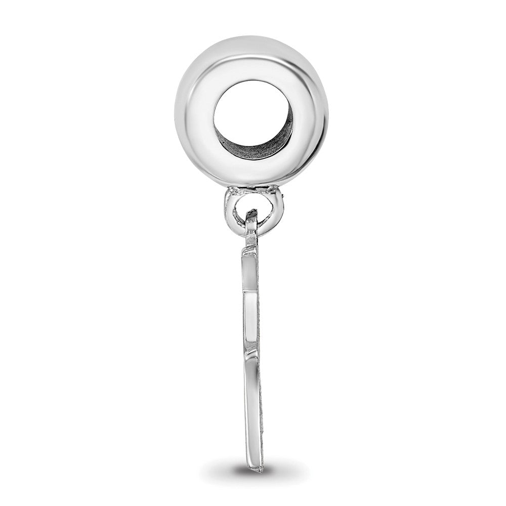 Sterling Silver Rhodium-plated Kappa Delta Vertical Letters on Bead