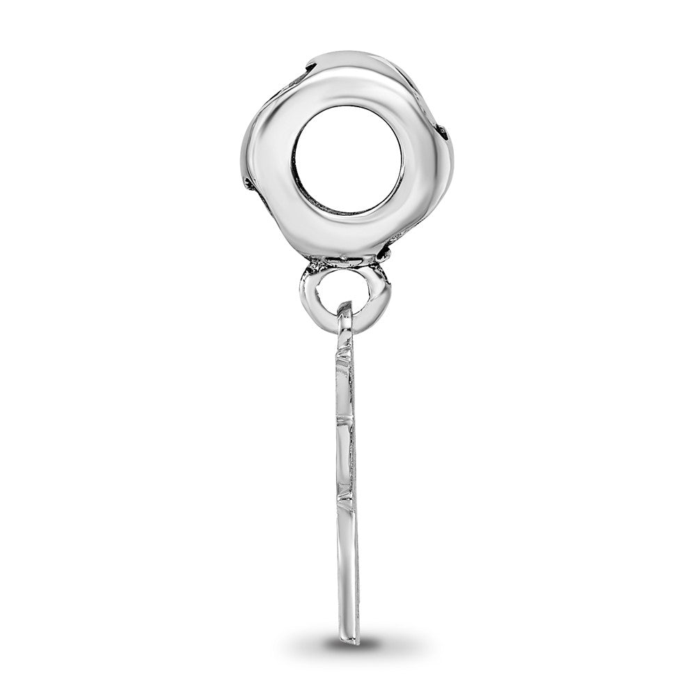 Sterling Silver Rhodium-plated Kappa Delta Vertical Letters on Hear